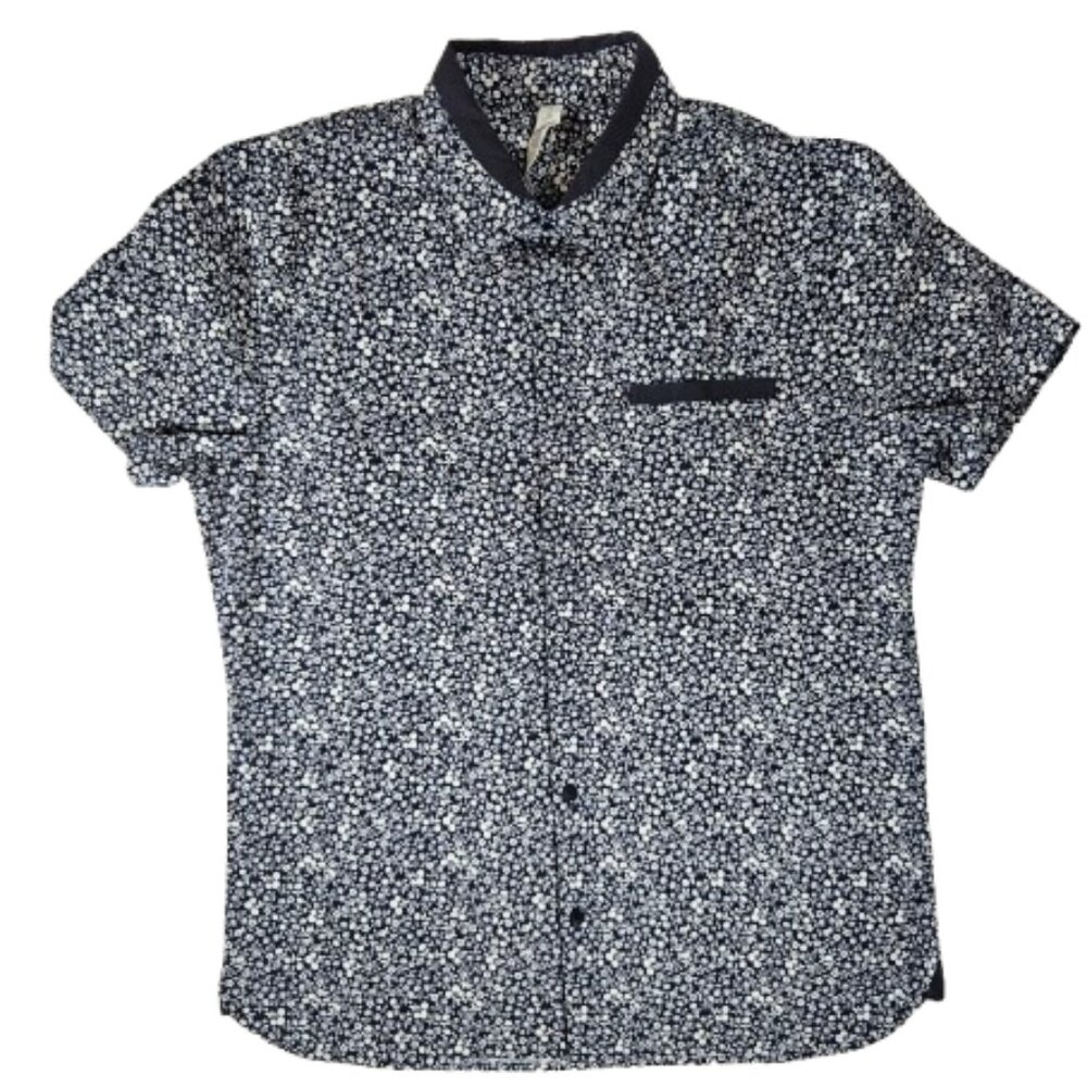 Lululemon Summer Fridays Buttondown Citrus Dobby White Inkwell Men's Shirt Med